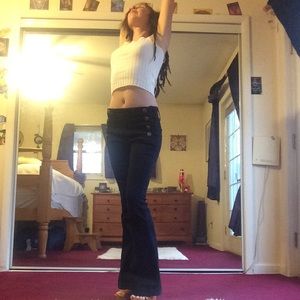 Express Mid Rise Bell Flare Jeans